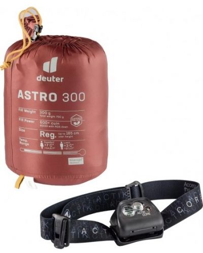 Sac de dormit Deuter - Astro 300 ZL, 205 cm, roșu - 5