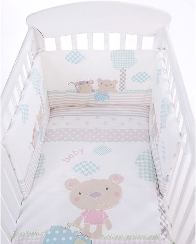 Set 2 piese lenjerie de pat pentru patut bebe  Kikka Boo Fantasia - EU style, 60 x 120 cm - 2