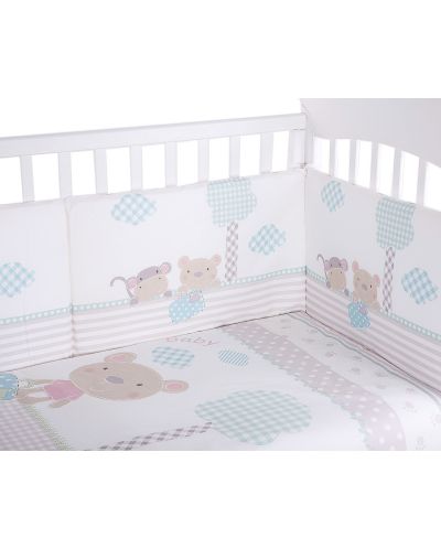 Set 2 piese lenjerie de pat pentru patut bebe  Kikka Boo Fantasia - EU style, 60 x 120 cm - 4