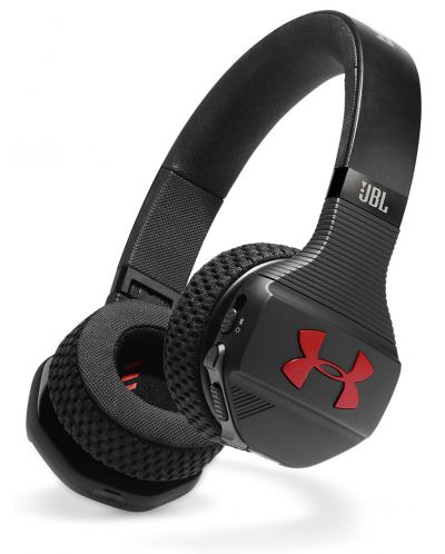 Căști wireless pentru sport JBL - Under Armour Sport, negre/rosii