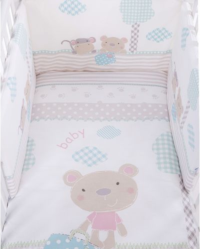 Set 2 piese lenjerie de pat pentru patut bebe  Kikka Boo Fantasia - EU style, 60 x 120 cm - 3