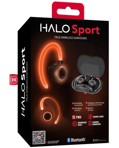 Căști sport Maxell - Halo Sport, TWS, negru - 4