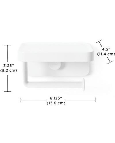 Suport pentru hârtie igienică și raft Umbra - Flex Adhesive, alb - 4