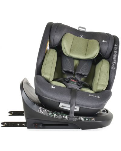 Scaun auto Cangaroo - Draco, 360°, I-Size, IsoFix, 40-150 cm, verde măslină - 3