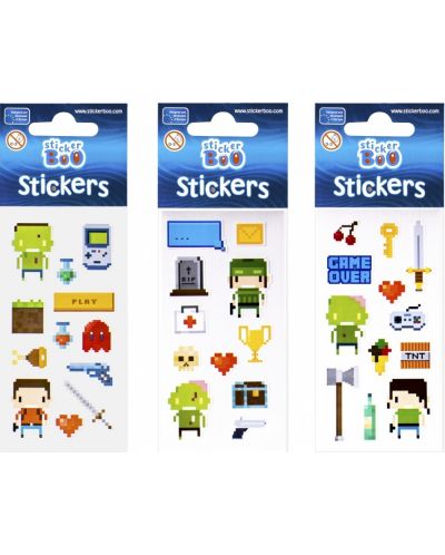 Stickere Sticker Boo - pixeli, sortiment - 1