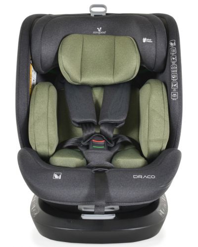 Scaun auto Cangaroo - Draco, 360°, I-Size, IsoFix, 40-150 cm, verde măslină - 5