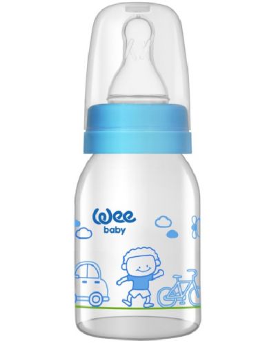 Biberon din sticlă Wee Baby Classic, 250 ml, albastră - 1
