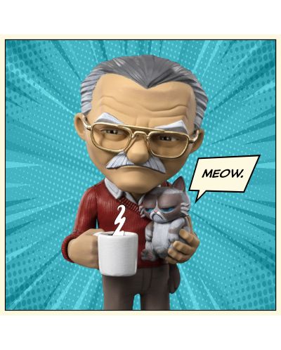 Figurină Iron Studios Icons: Stan Lee - Stan Lee with Grumpy Cat, 14 cm - 10