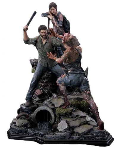 Statuetă Prime 1 Games: The Last of Us Part I - Joel & Ellie (Deluxe Version), 73 cm - 1