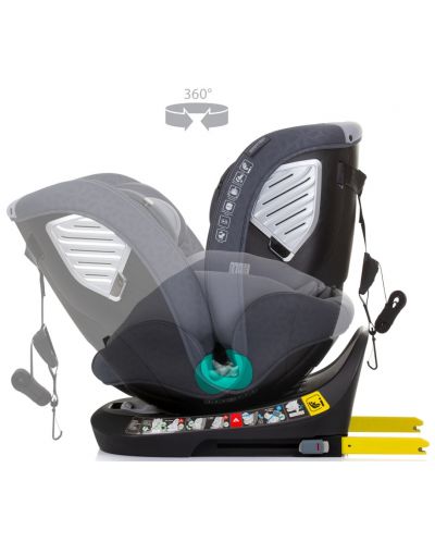 Scaun auto Chipolino - Supreme, 360°, IsoFix, i-Size, 40-150 cm, granit - 8