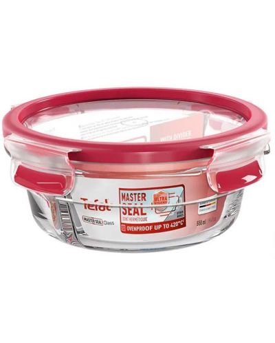 Cutie de sticlă pentru alimente Tefal - Clip & Close, 550 ml, roșu - 2