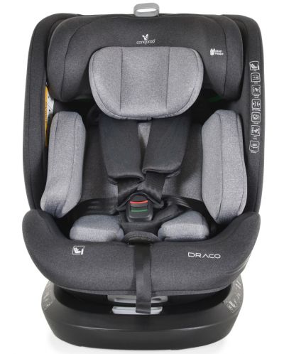 Scaun auto Cangaroo - Draco, 360°, I-Size, IsoFix, 40-150 cm, gri - 6