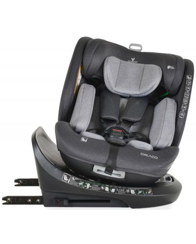 Scaun auto Cangaroo - Draco, 360°, I-Size, IsoFix, 40-150 cm, gri - 2