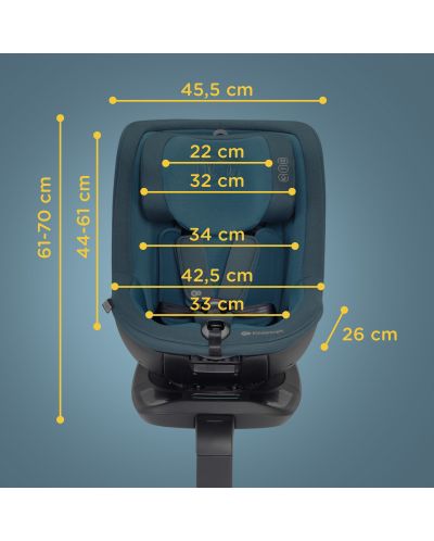Scaun auto KindreKraft - I-Guard 360°, cu IsoFix, 0 - 25 kg, Cool Grey - 7
