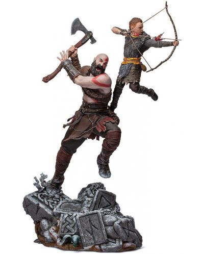 Jocuri Iron Studios: God of War - Statuia Kratos & Atreus, 34 cm - 1