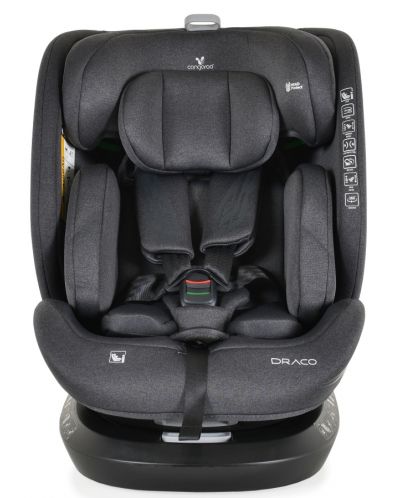 Scaun auto Cangaroo - Draco, 360°, I-Size, IsoFix, 40-150 cm, negru - 2