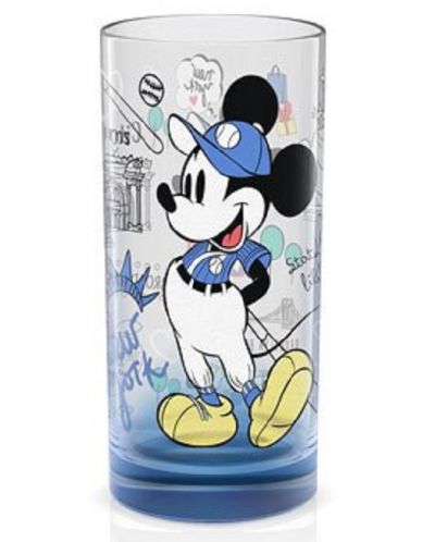 Pahar din sticla Disney Cities - New York, albastru, 270 ml - 1