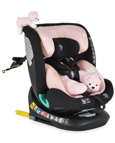 Scaun de masă pentru copii  Moni - Serengeti, IsoFix, I-Size, 40-150 cm, roz - 1