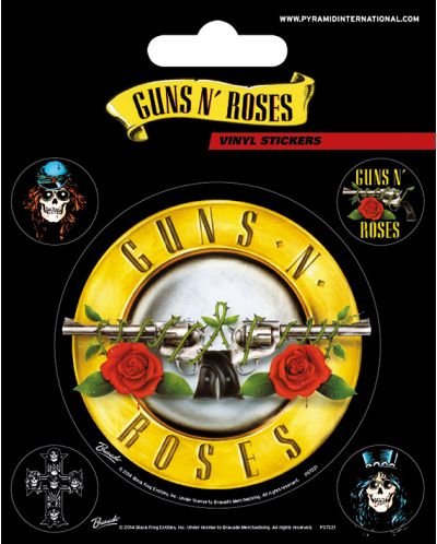 Stickere Pyramid Music:  Guns N' Roses - Bullet Logo - 1