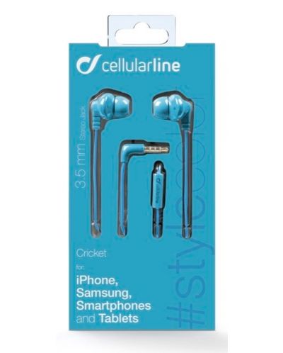 Casti cu microfon Cellularline - Smarty, albastre - 2