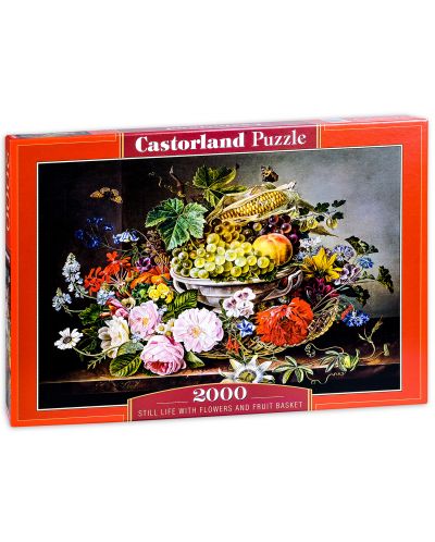 Puzzle Castorland de 2000 piese - Natura statica ciu fructe si flori - 1