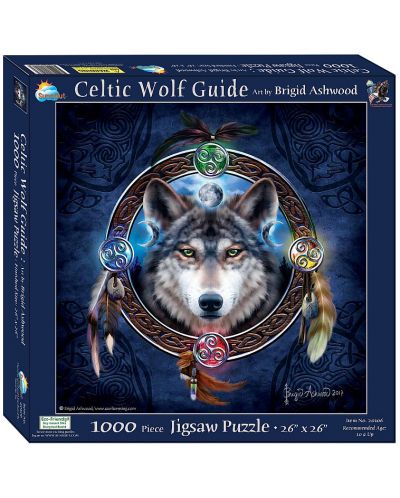 Puzzle patrat SunsOut de 1000 piese - Brigid Ashwood, Celtic Wolf Guide - 1