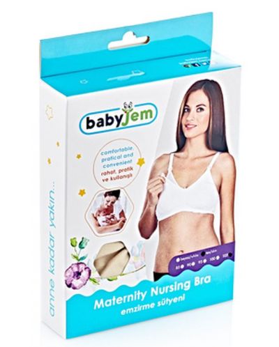 Sutien pentru alăptare BabyJem - mărimea 90, alb - 2