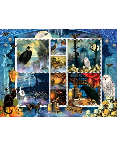 Puzzle SunsOut de 1000 piese -Finchley Paper Arts, Halloween Stamps Spooky - 1