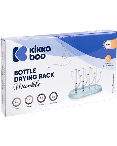 Uscător pentru biberoane și tetine KikkaBoo - Marble, Blue - 3