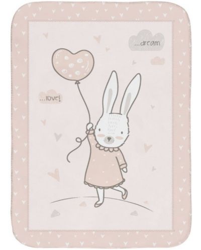 Pătură super moale pentru copii KikkaBoo - Rabbits in Love , 80 x 110 cm	 - 1