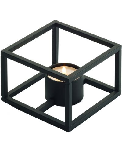 Suport de lumânare Philippi - Cubo, 10 x 10 x 7 cm, negru - 1