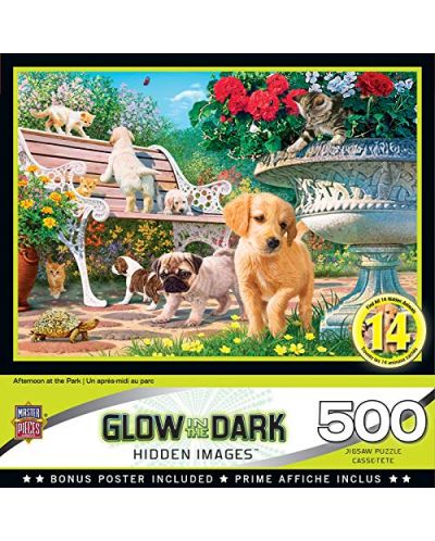 Puzzle-ghicitoare luminos Master Pieces de 550 piese - O dupa-amiaza in parc, Stive Reed - 1