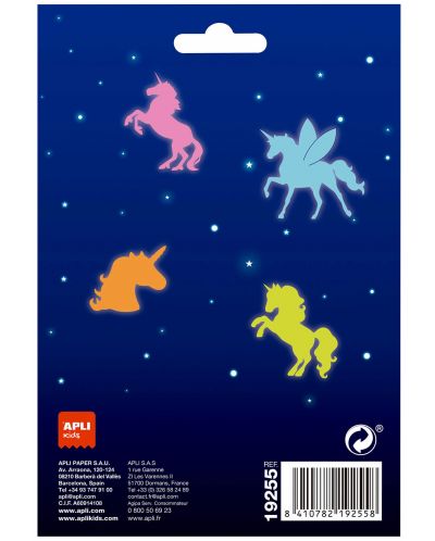 Figurine colorate strălucitoare Apli - Unicorns, 12 bucăți  - 2