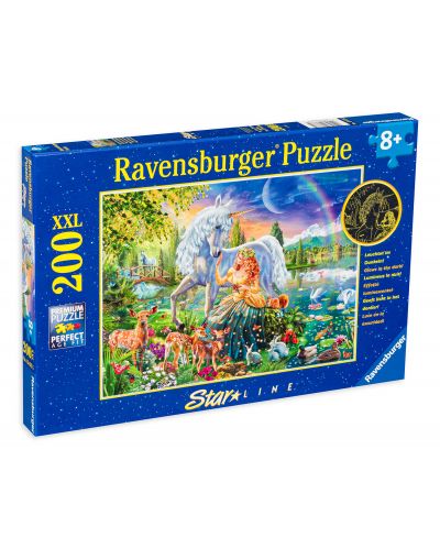 Puzzle luminos Ravensburger de 200 XXL piese - Unicorn magic - 1