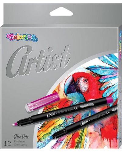 Fineliner Colorino Artist - 12 culori, la cutie - 1