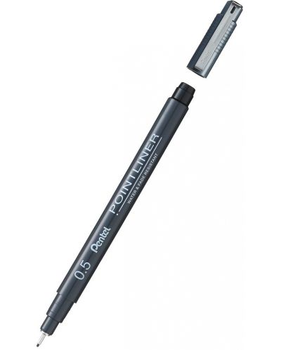 Fineliner Pentel Pointliner - 0.5 mm, negru - 1
