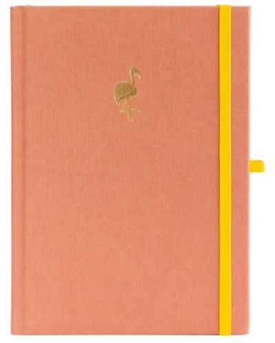 Caiet Blopo cu copertă din in - The Flamingo, pagini punctate - 1
