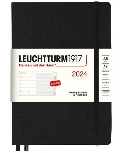 Carnet de notițe  Leuchtturm1917 Weekly Planner and Notebook - A5,negru, 2024 - 1