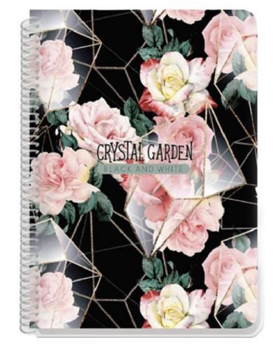 Caiet Black&White Crystal Garden - В5, 140 foi, sortiment - 1
