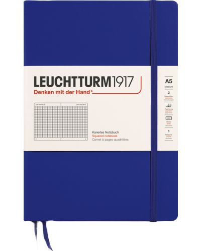 Caiet Leuchtturm1917 New Colours - A5, pagini pătrate, Ink - 1