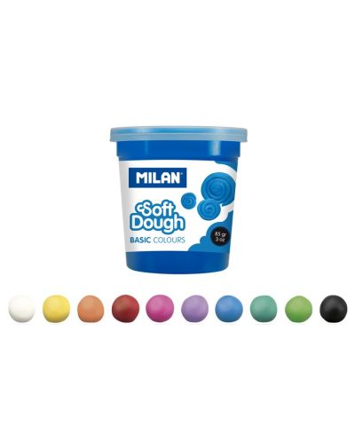 Plastilina Milan - Soft Dough, 10 culori х 85 g - 2