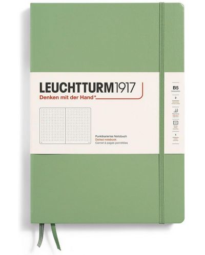 Caiet Leuchtturm1917 Composition - B5, verde deschis, pagini cu puncte, copertă rigidă - 1
