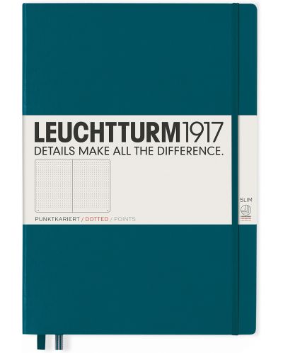 Agenda Leuchtturm1917 - А4+, pagini punctate, Pacific Green  - 1