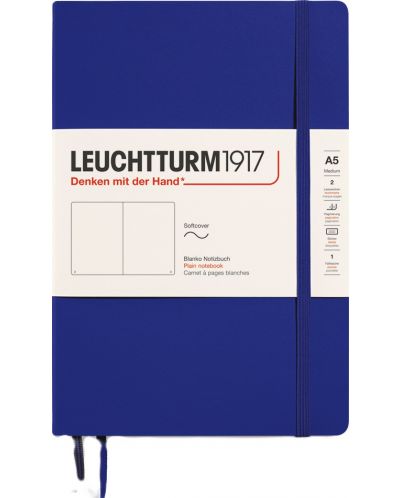 Caiet Leuchtturm1917 New Colours - A5, pagini albe, Ink, copertă moale - 1