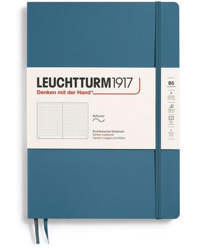 Caiet Leuchtturm1917 Composition - B5, albastru, pagini cu puncte, copertă moale - 1