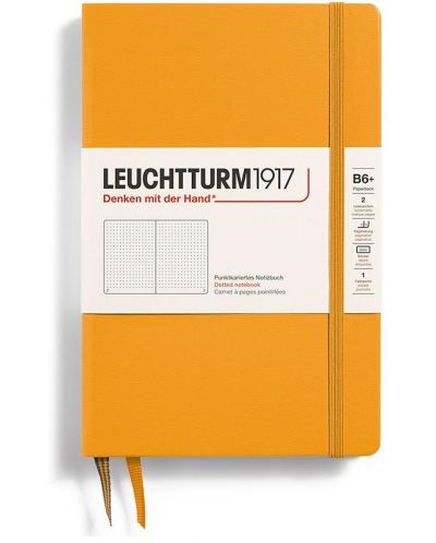 Caiet Leuchtturm1917 Paperback - B6+, portocaliu, pagini cu puncte, copertă rigidă - 1