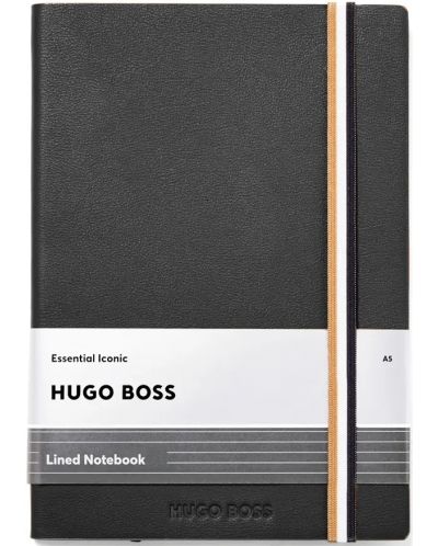 Caiet Hugo Boss Iconic - A5, cu linii, negru - 1