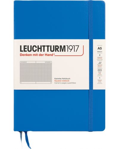 Caiet Leuchtturm1917 New Colours - A5, pagini pătrate, Sky - 1