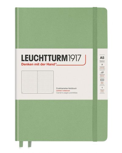 Caiet agenda Leuchtturm1917 Muted Colors - А5, verde, linii punctate - 1