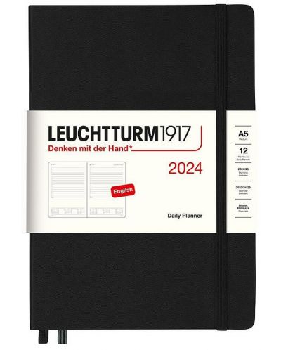 Carnet de notițe  Leuchtturm1917 Daily Planner - А5, negru, 2024 - 1